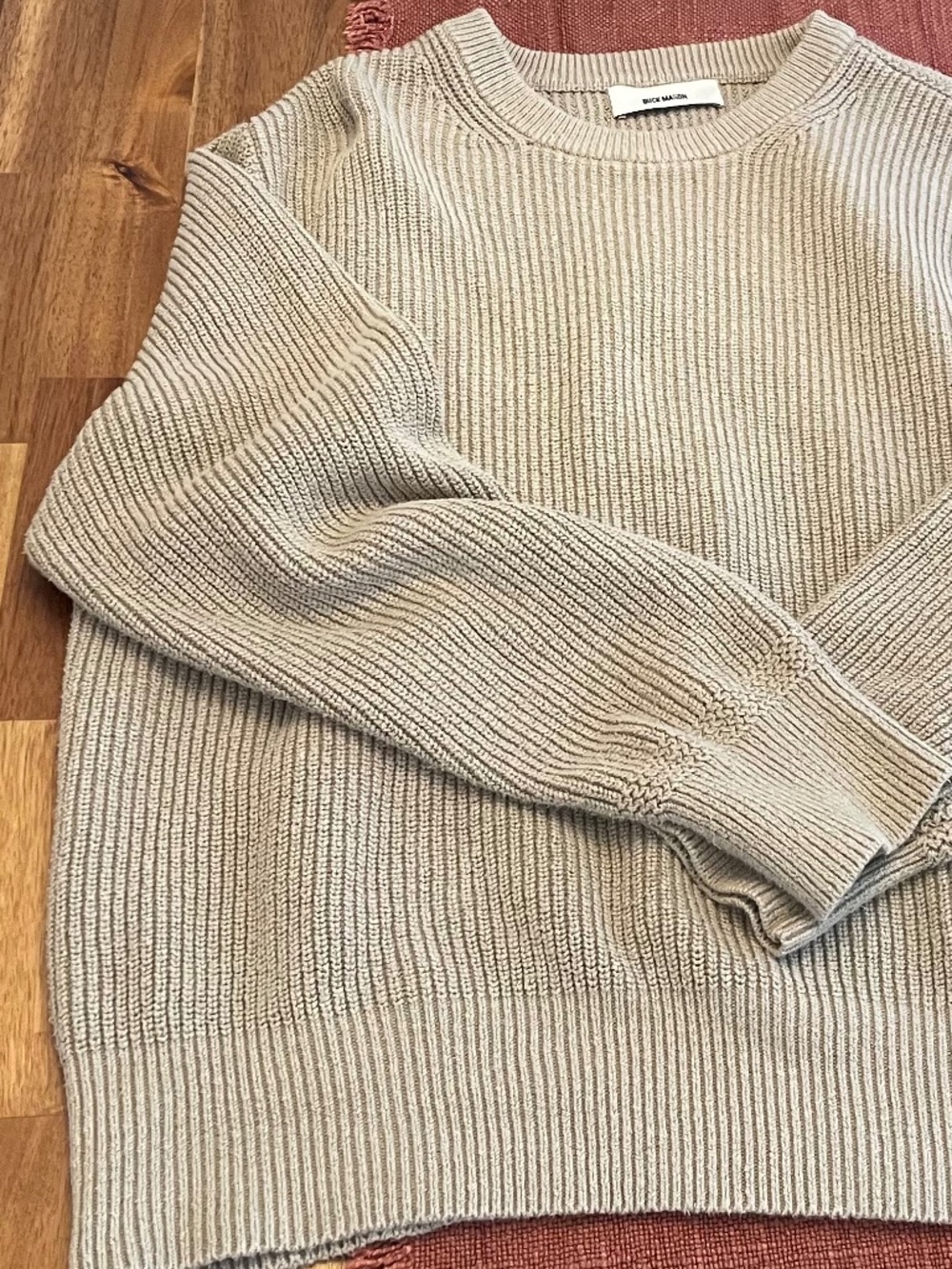 Mens Buck Mason Seafarer Crewneck Sweater Tan X-Large
